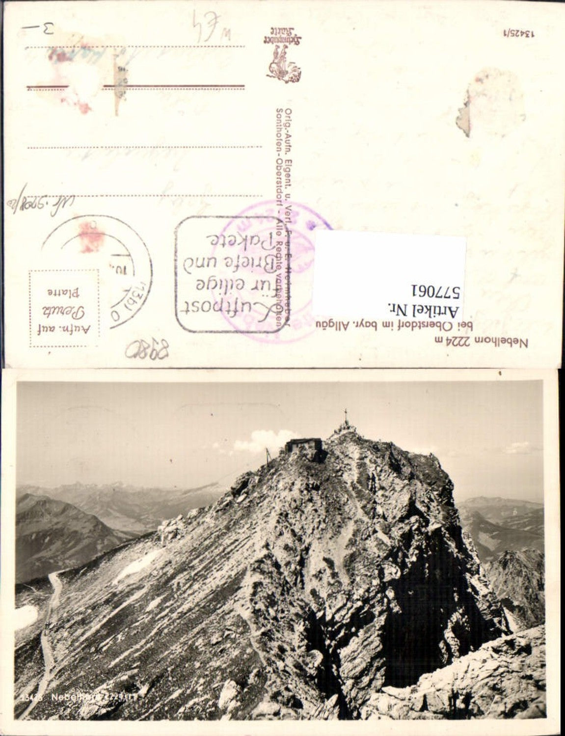 577061, Nebelhorn summit cross Allgäu Alps near Oberstdorf