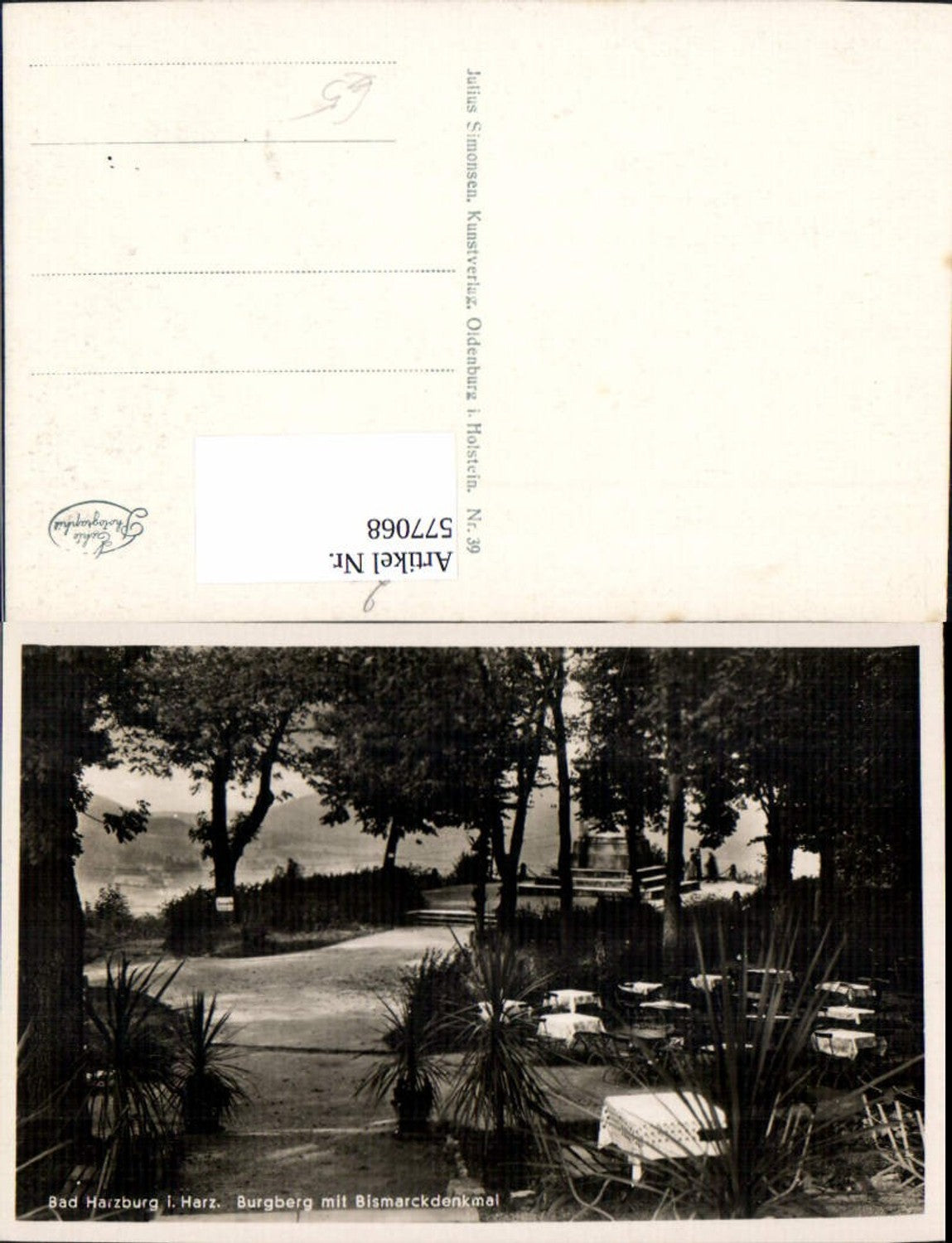 577068,Foto Ak Bad Harzburg i. Harz Burgberg u. Bismarckdenkmal