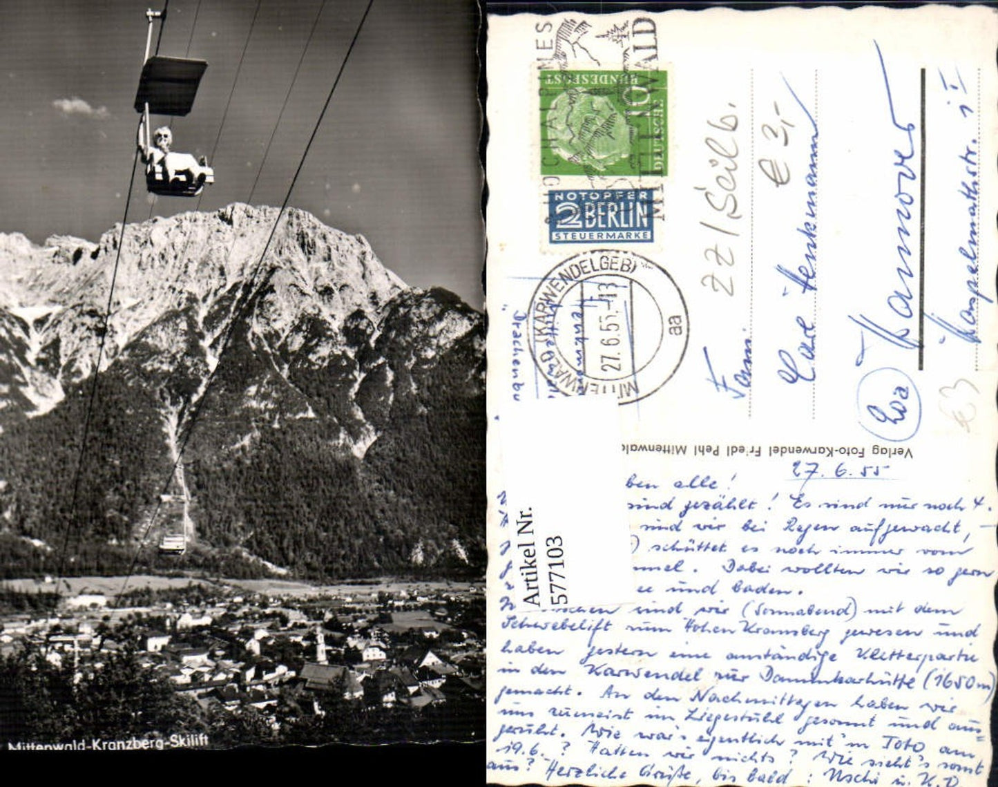 577103, Photo Ak Mittenwald Kranzberg Ski lift Chairlift