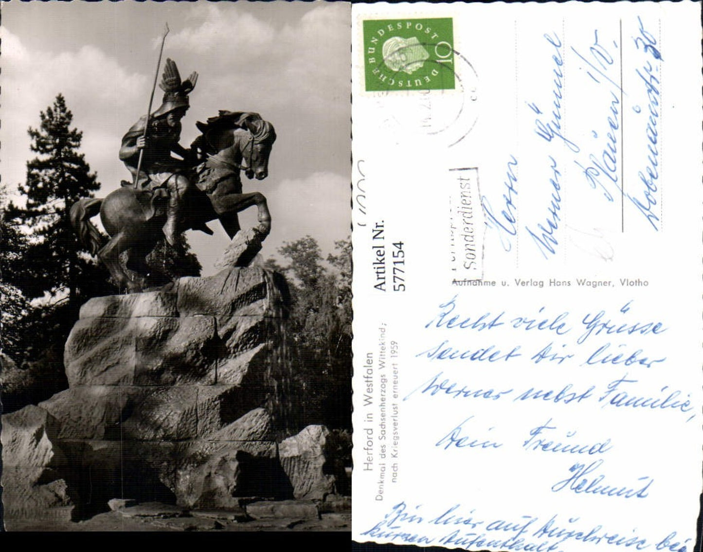 577154,Herford i. Westfalen Denkmal d. Sachsenherzogs Wittekind Statue