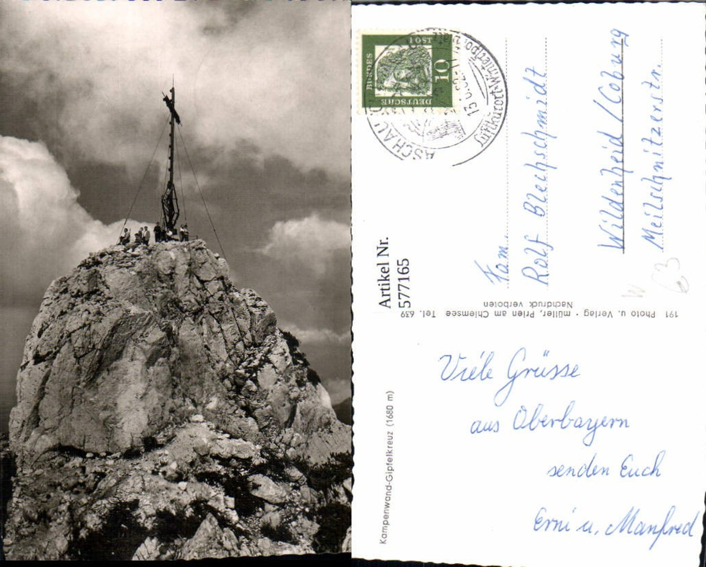 577165, Photo Ak Kampenwand summit cross Aschau im Chiemgau