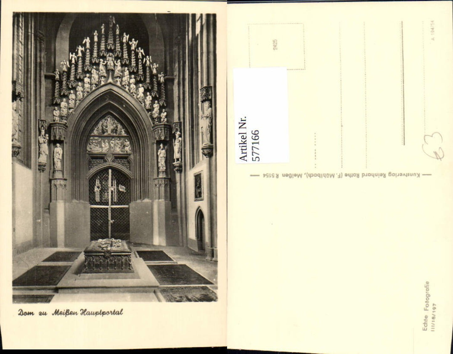 577166,Foto Ak Meißen Dom Hauptportal