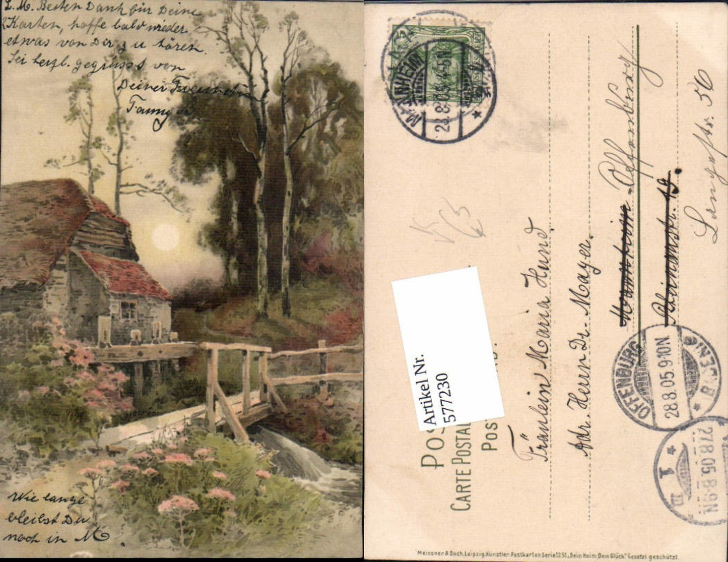 577230,Künstler AK Meissner & Buch 1251 Dein Heim Dein Glück haus Brücke