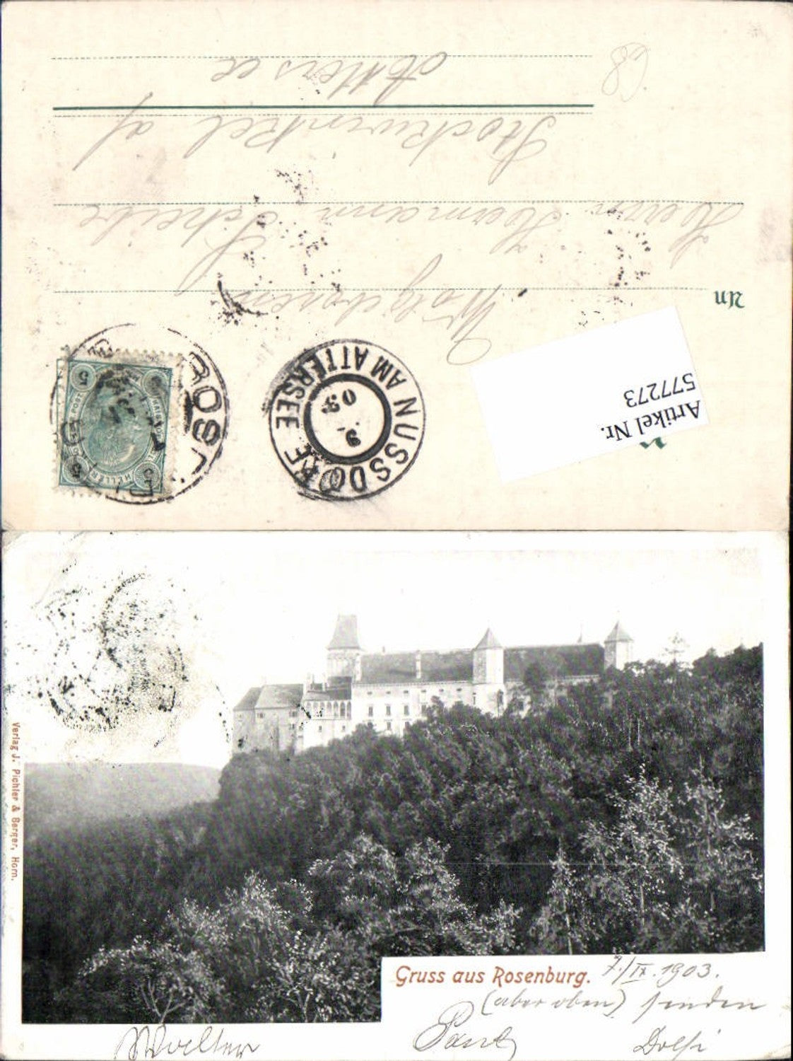 577273,Rosenburg am Kamp Mold b. Horn 1903