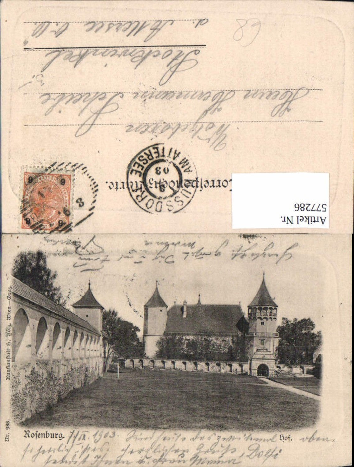 577286,Rosenburg am Kamp Mold b. Horn Hof Schloss 1900