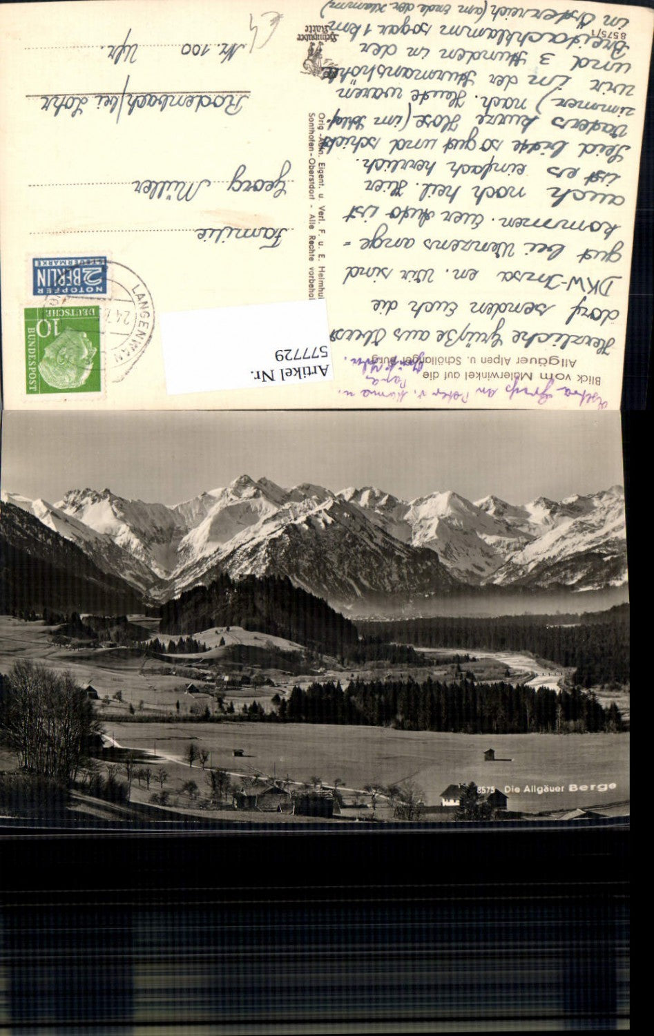 577729,Blick v. Malerwinkel a. d. Allgäuer Alpen Schöllang Burg Oberstdorf