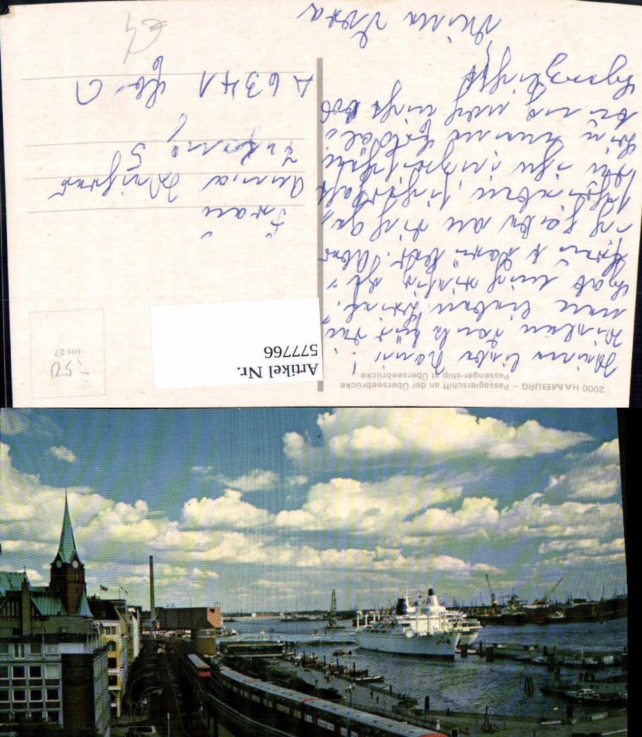 577766,Hamburg Passagierschiff a. d. Überseebrücke Schiff Eisenbahn Zug