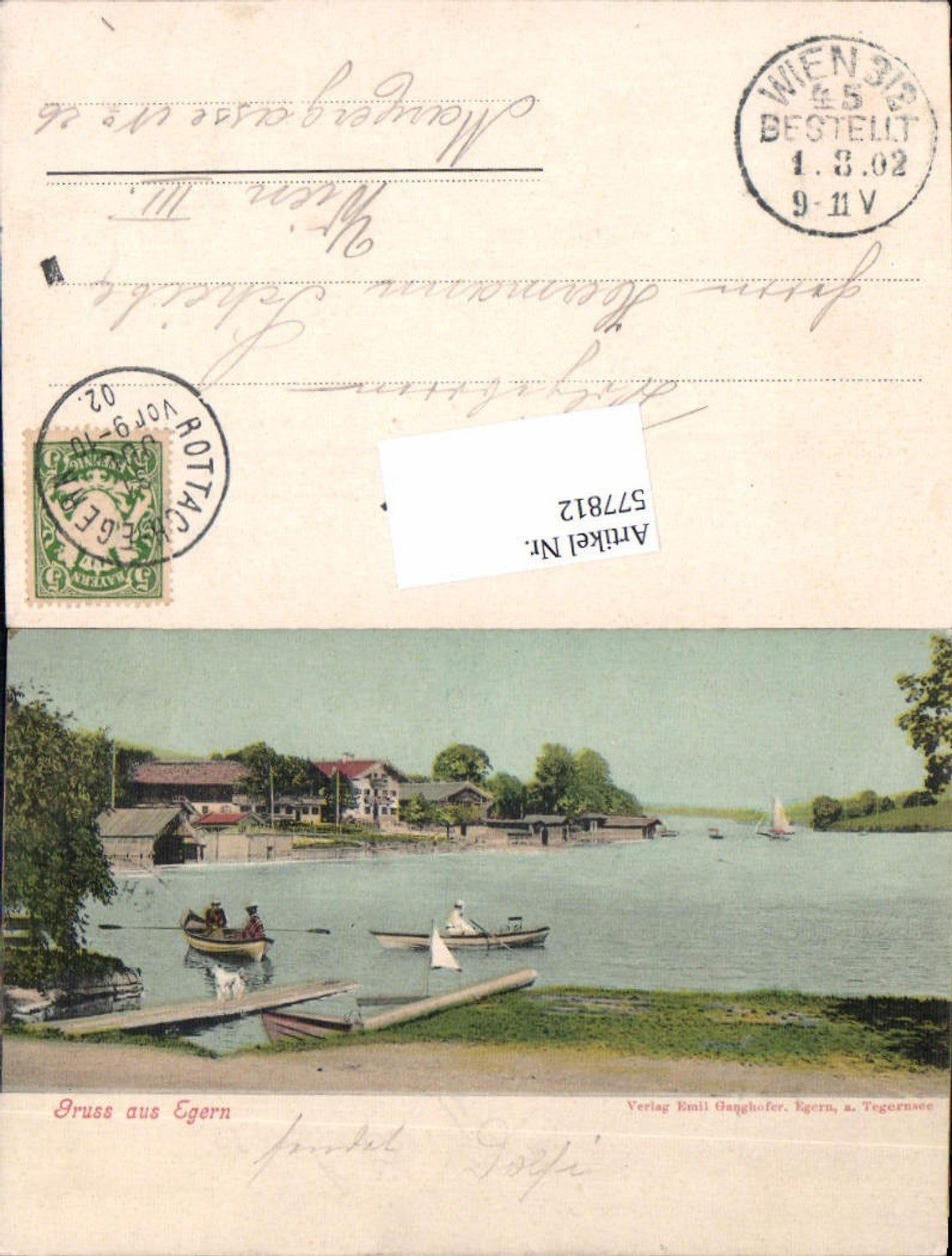 577812,tolle AK Gruß aus Egern am Tegernsee um 1900