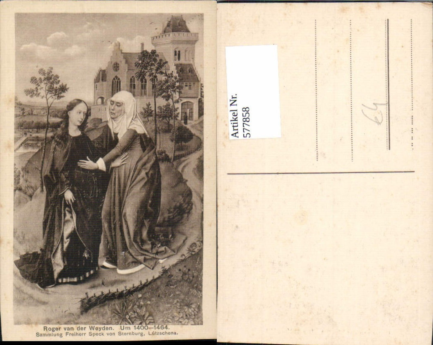 577858,Mittelalter Roger van der Weyden Frau m. Nonne Sammlung Freiherr Speck v. Sternburg Lützschena