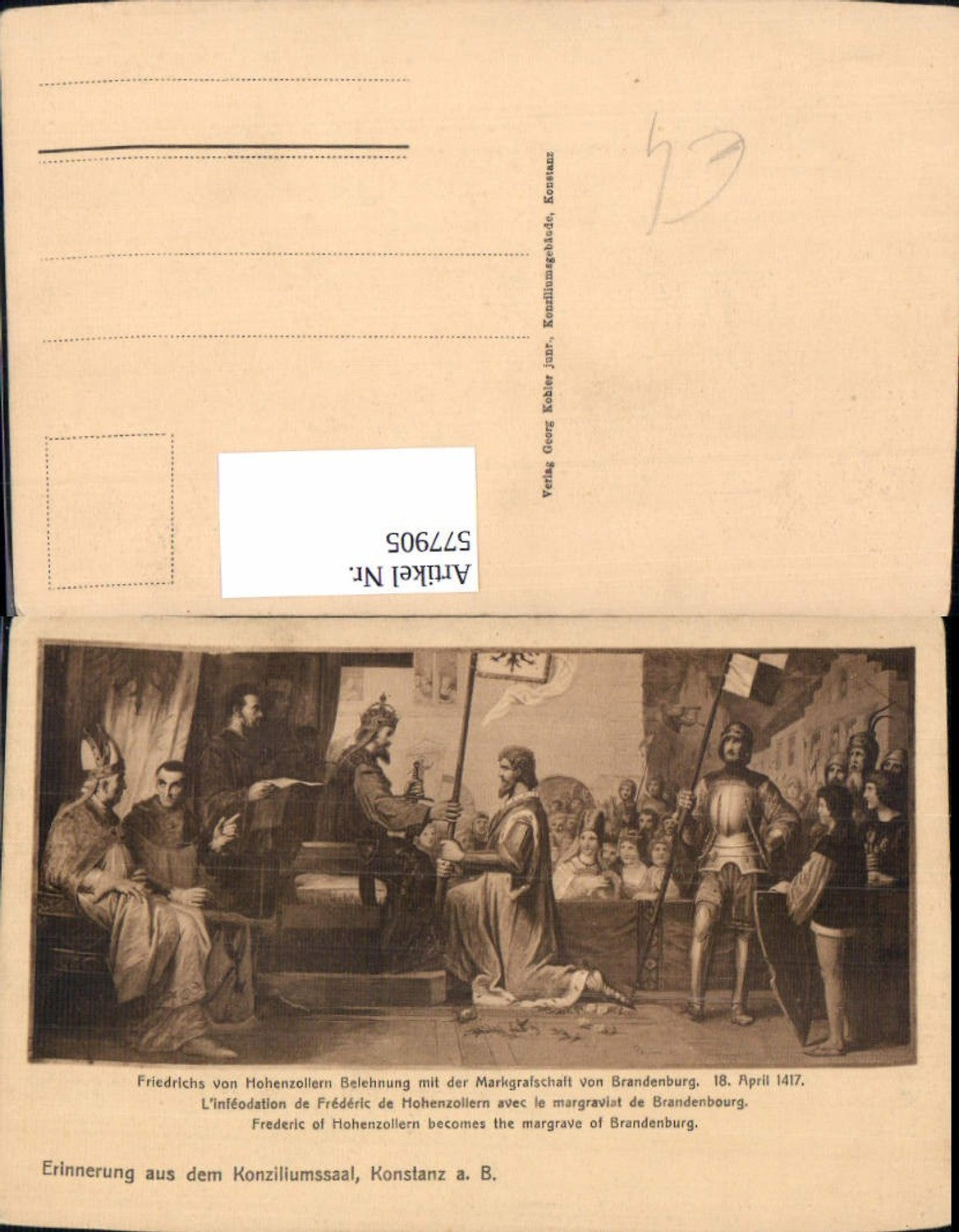 577905,Mittelalter Friedrichs v. Hohenzollern Belehnung m. d. Markgrafschaft Brandenburg 1417 Ritter Rüstung