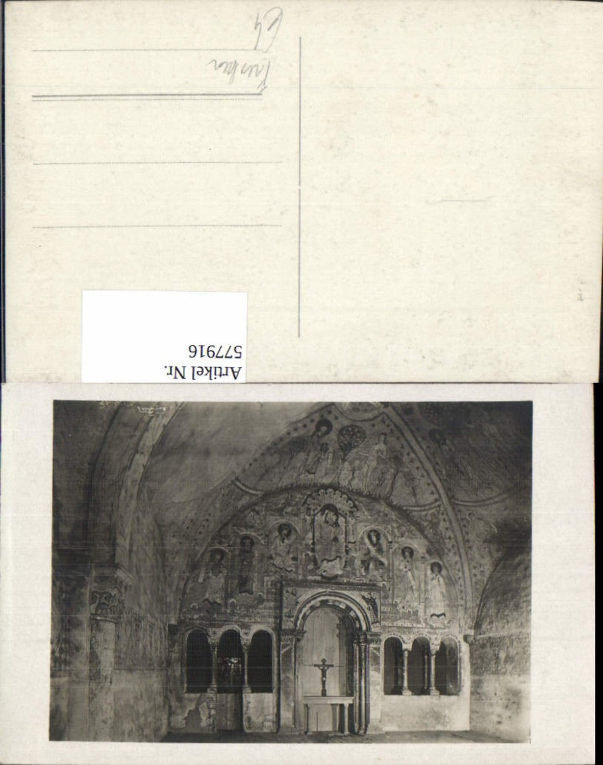 577916,Foto Ak Fresken Kirche Altar Mittelalter