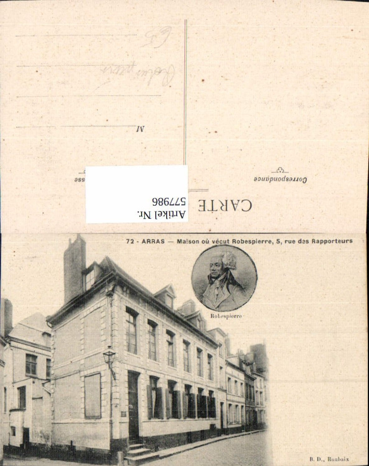 577986,Frühe Neuzeit Arras Maison Robespierre Französische Revolution France