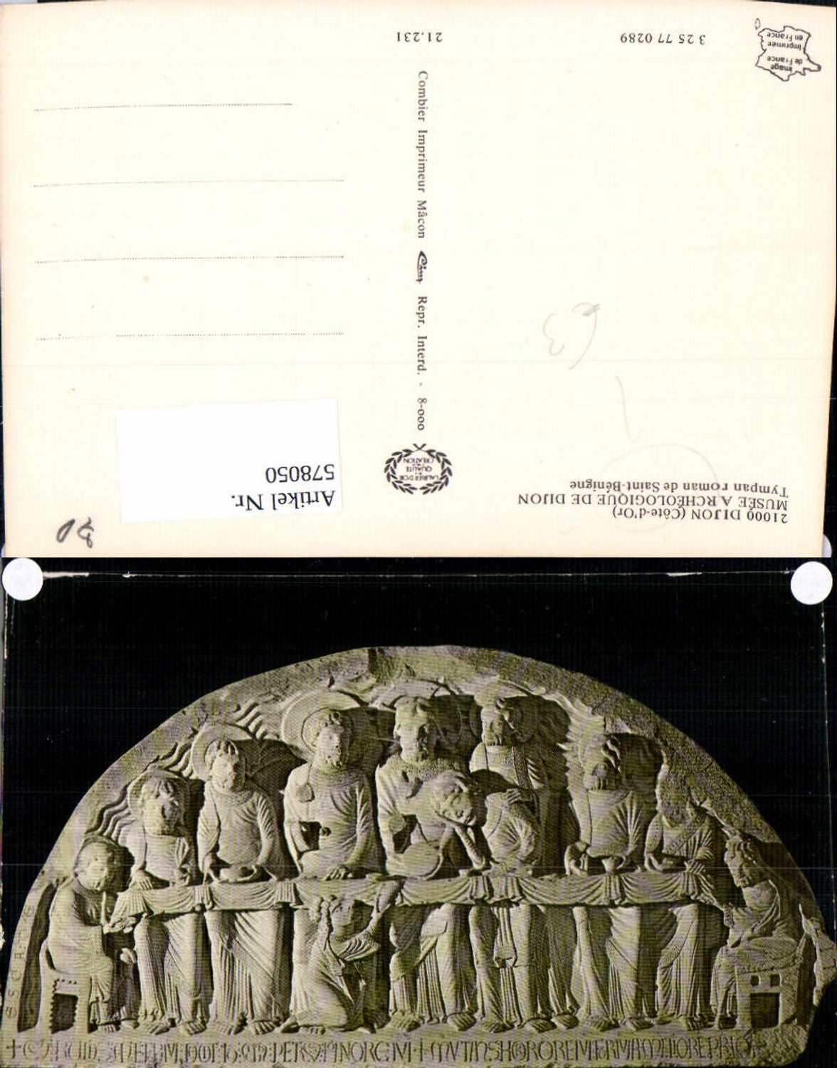 578050,Dijon Musee Archeologique Tympan roman de Saint-Benigne Archäologie Ausgrabung