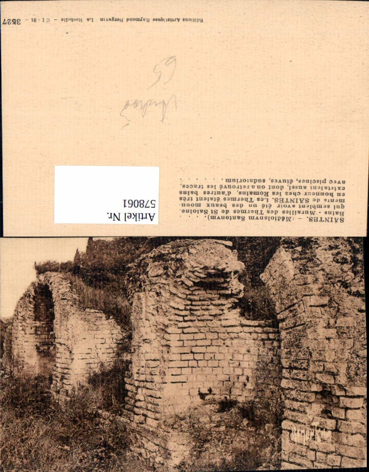 578061,Saintes Bains Murailles des Thermes de St Saloine Archäologie Ausgrabung