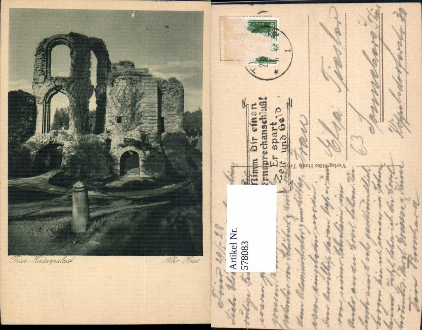 578083,Künstler Ak Niko Haas Trier Kaiserpalast Niko Archäologie Ausgrabung