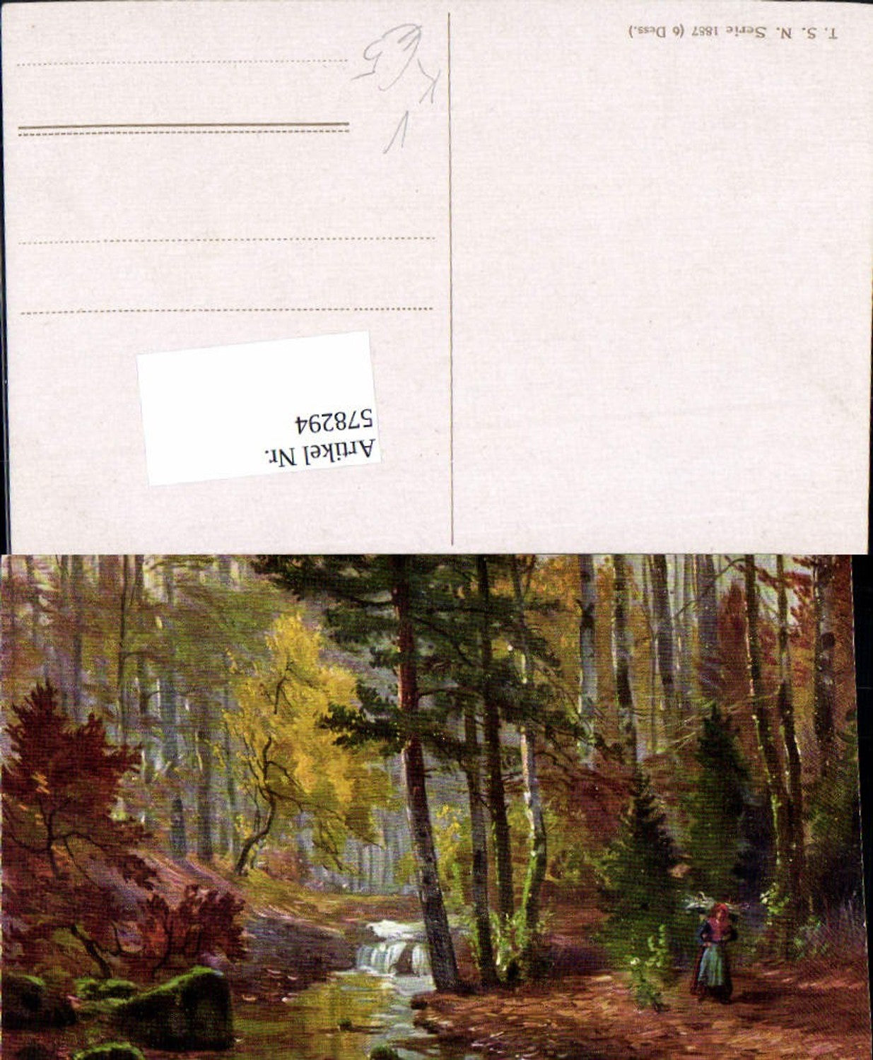 578294,Künstler AK F. Bayerlein Wald Baum Bäume pub Theo Stroefer 1887