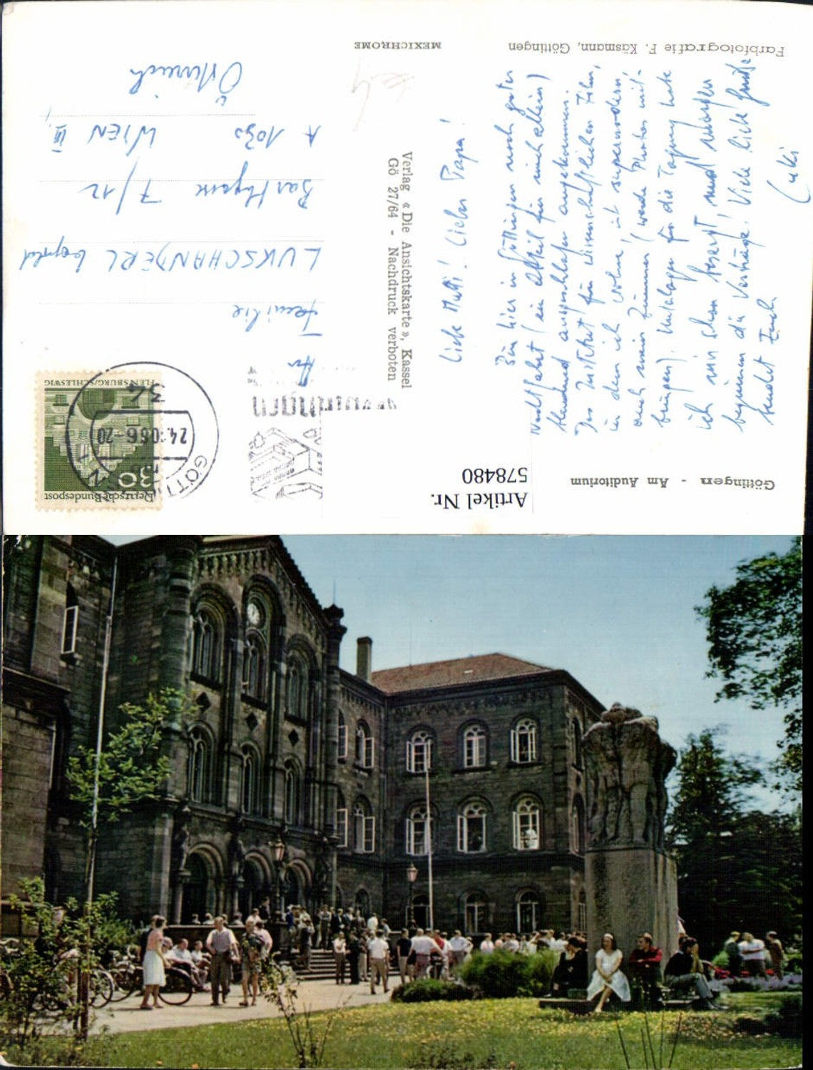 578480,Foto Ak Göttingen Am Auditorium