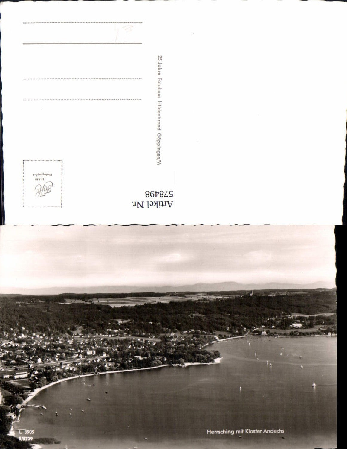 578498, Photo AK Herrsching am Ammersee with Andechs Monastery