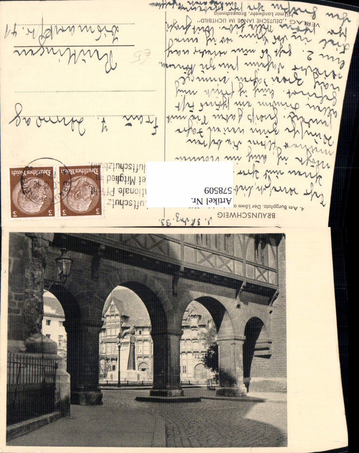 578509,Braunschweig Am Burgplatz Löwendenkmal