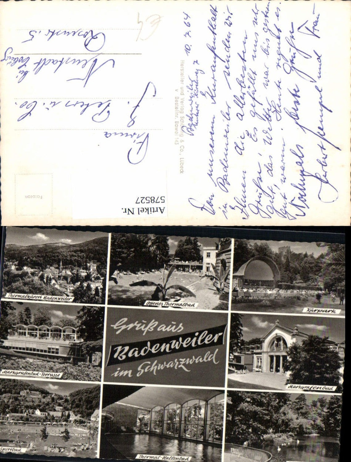 578527,Mehrbild Ak Badenweiler i. Schwarzwald Kurpark Markgrafenbad