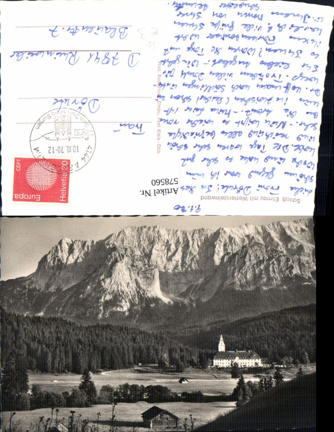 578560, Elmau Castle with Wettersteinwand near Klais Krün