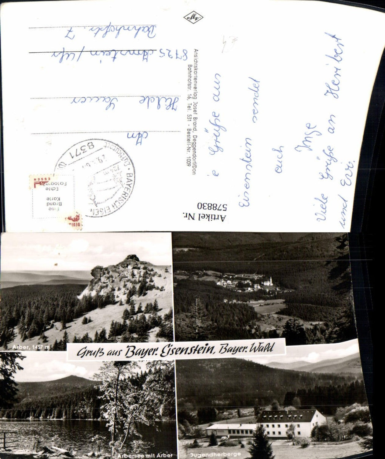 578830,Multi-image postcard Bayerisch Eisenstein Arber Arbersee Youth Hostel