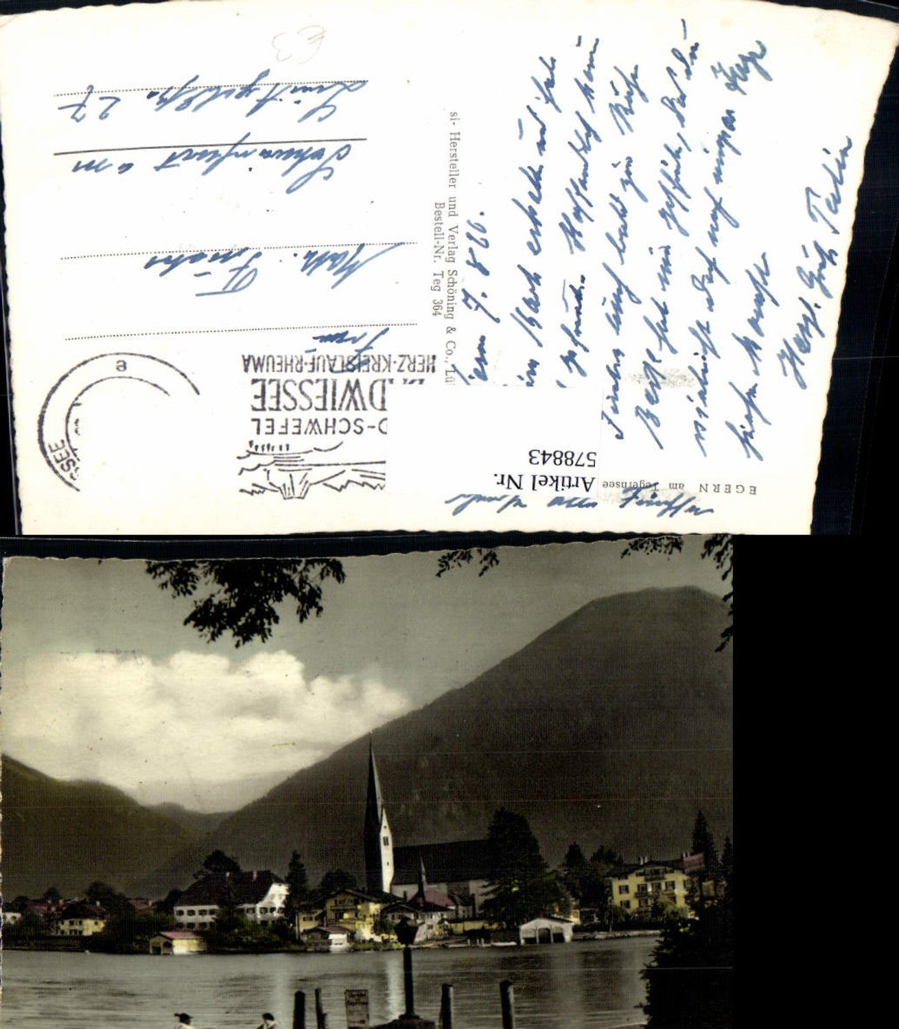 578843,Egern Rottach-Egern on Lake Tegernsee Crossing Rowboat Boat Church