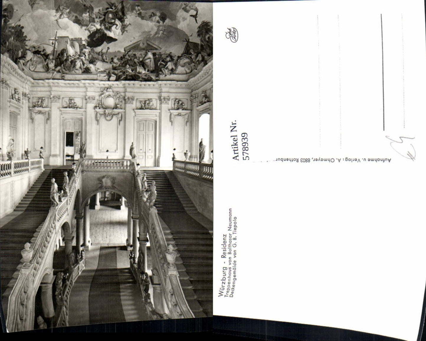 578939, Photo AK Würzburg Residence Staircase