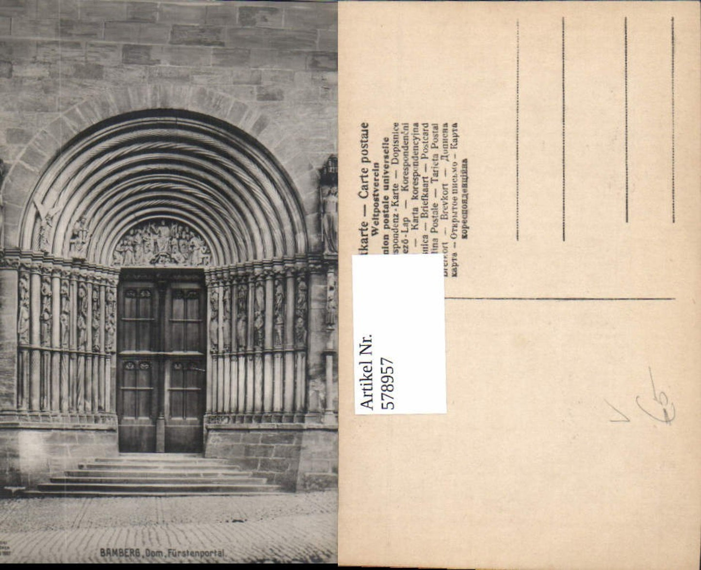 578957, Bamberg Cathedral, Prince's Portal, pub Wilh. Kröner 42