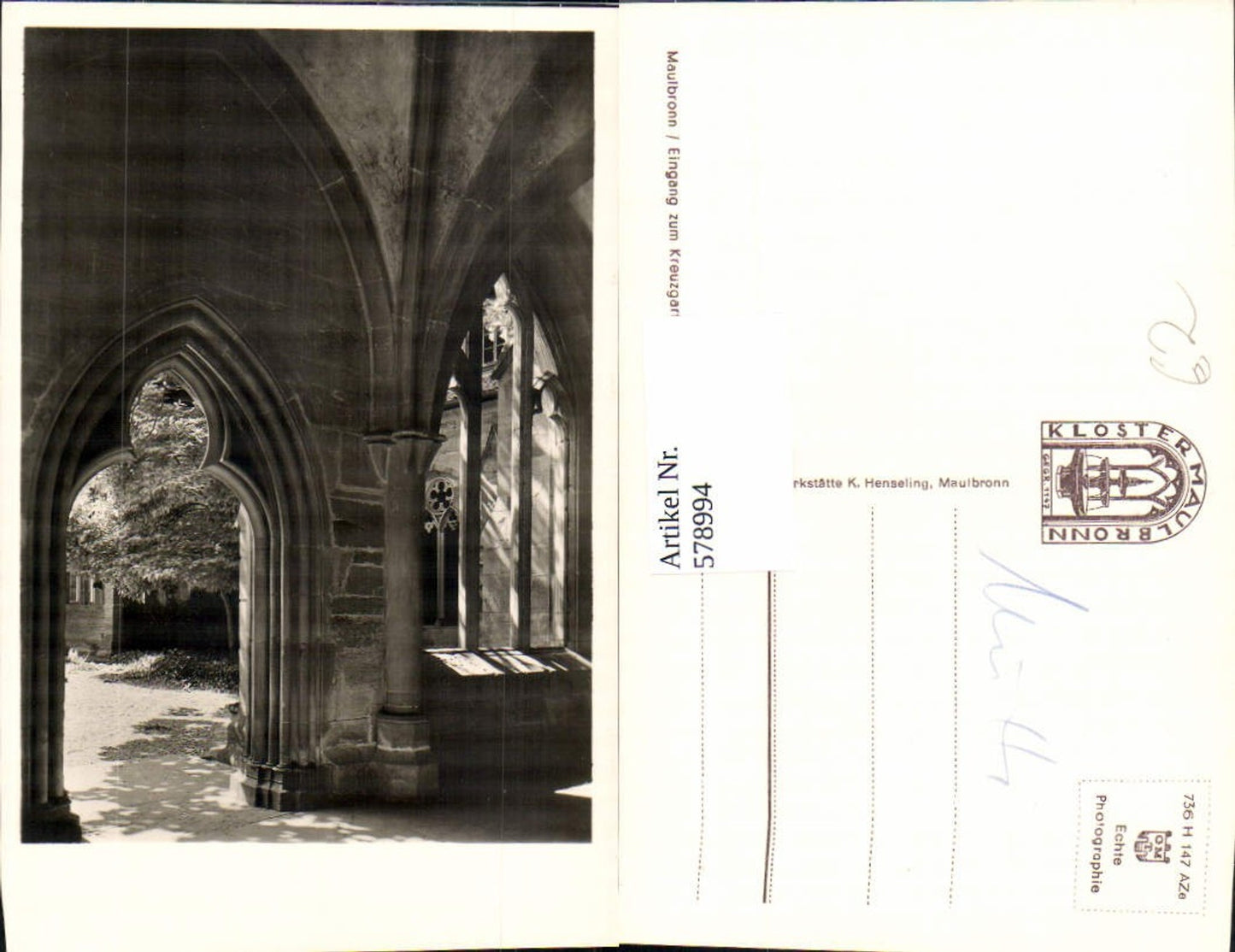 578994,Maulbronn Eingang zum Kreuzgarten Kloster