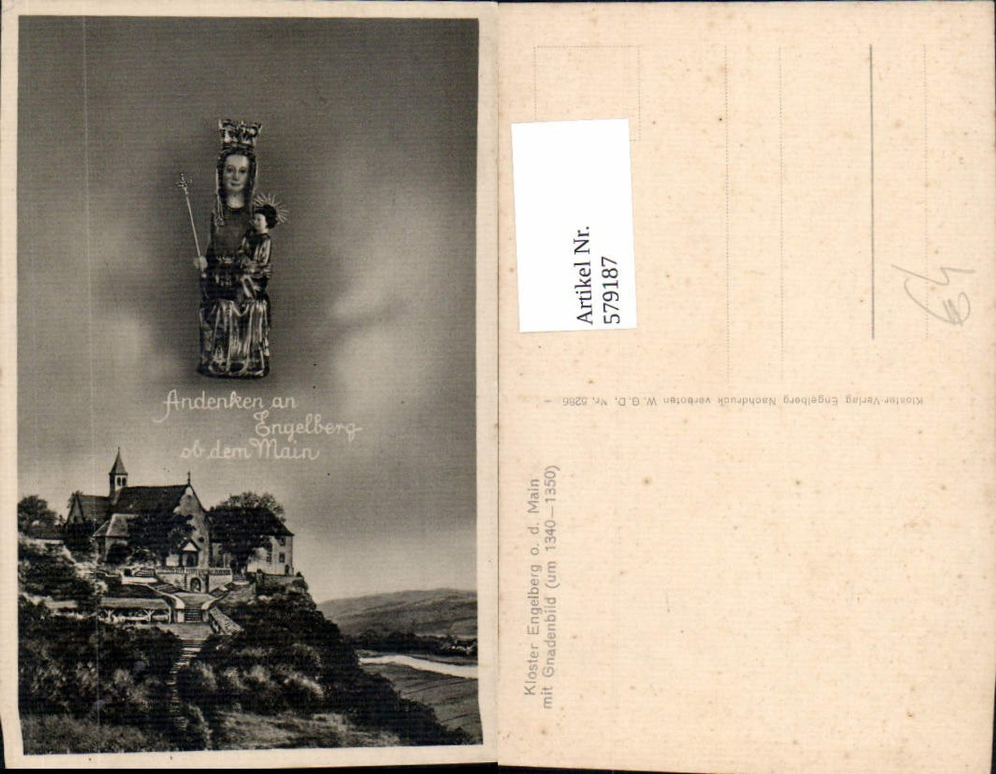 579187, photomontage Großheubach Kloster Engelberg with miraculous image