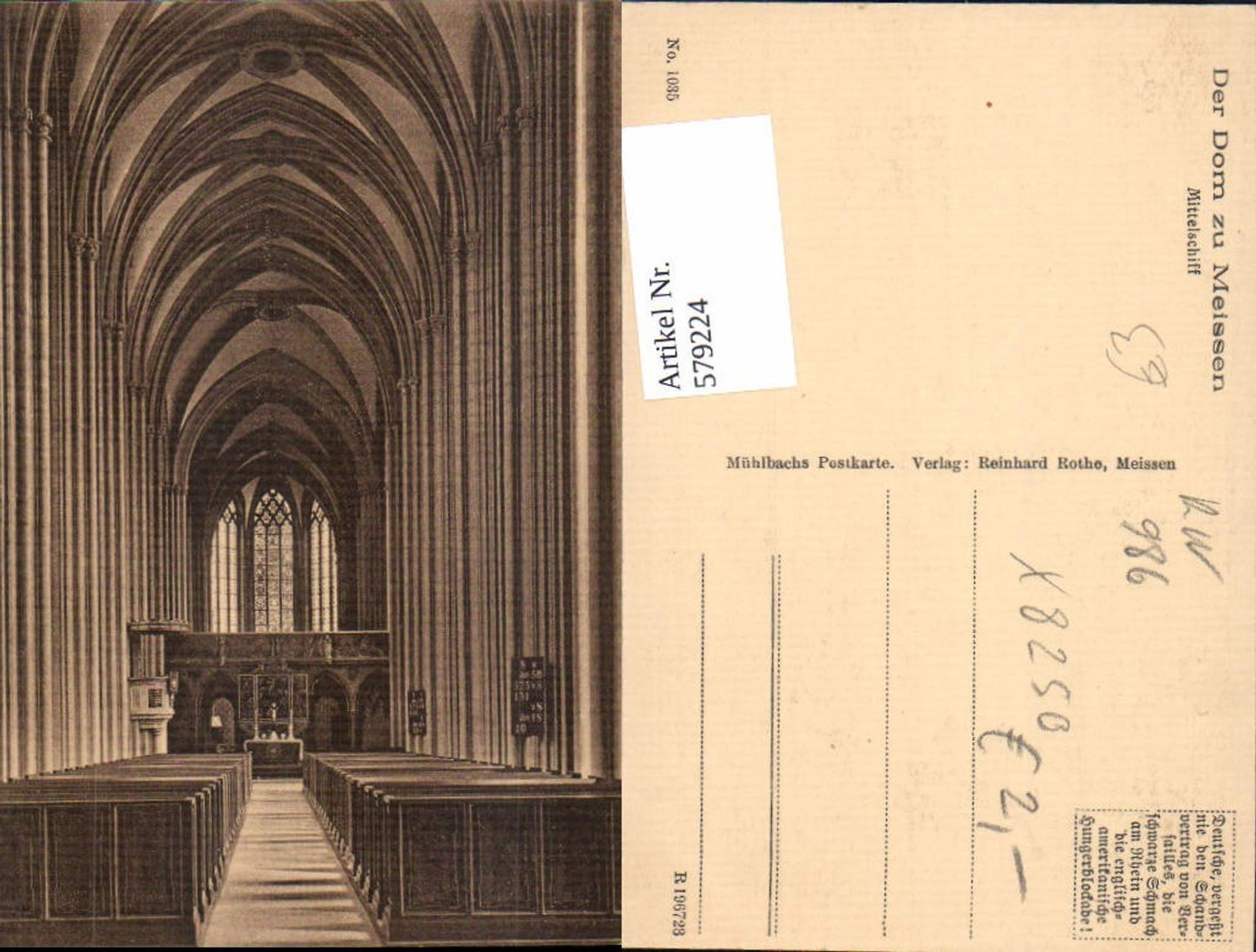 579224,Meissen Meißen Dom Mittelschiff Kirche Innenansicht