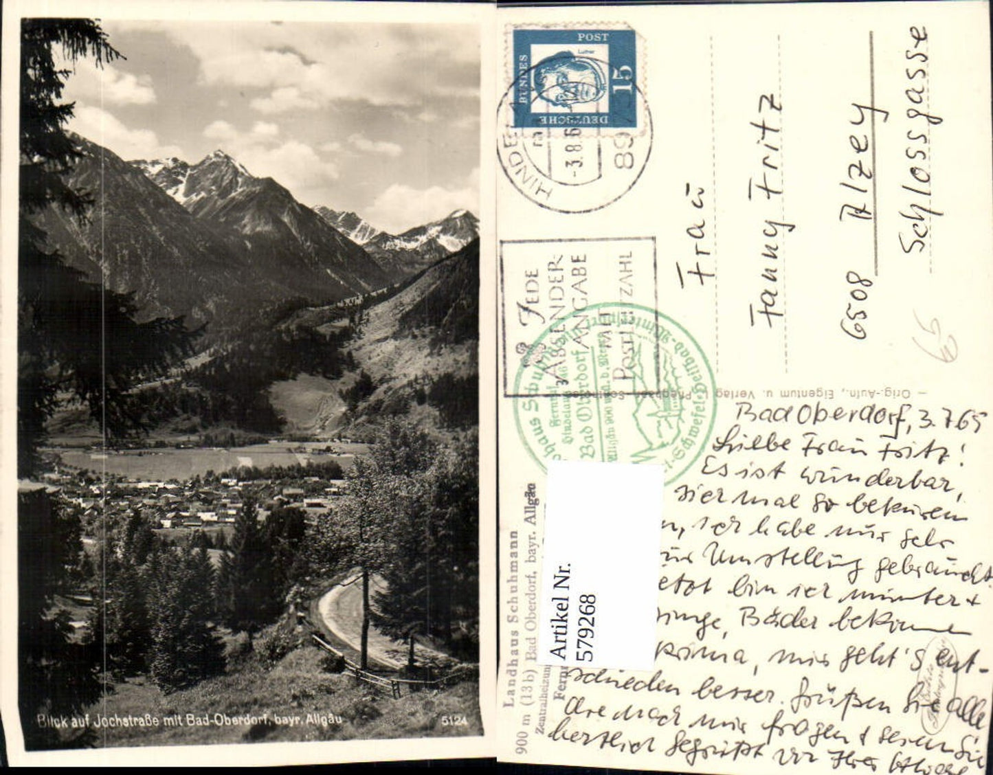 579268,Bad Oberdorf Bad Hindelang Blick a. Jochstraße Allgäu