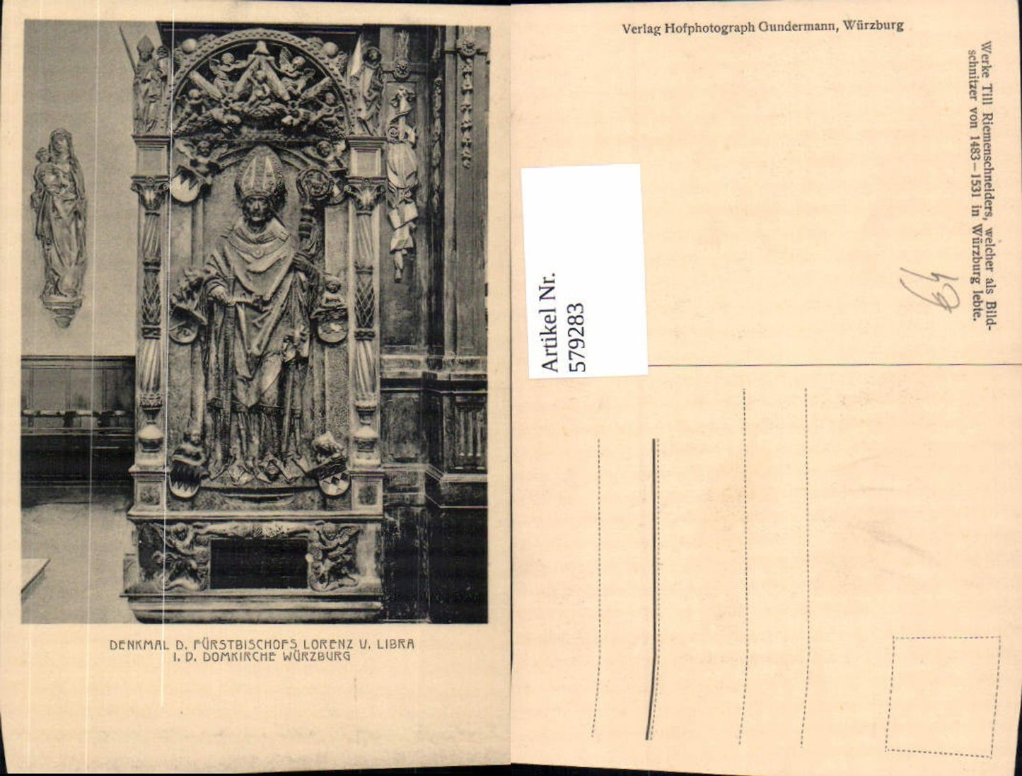 579283,Würzburg Domkirche Denkmal Lorenz v. Libra