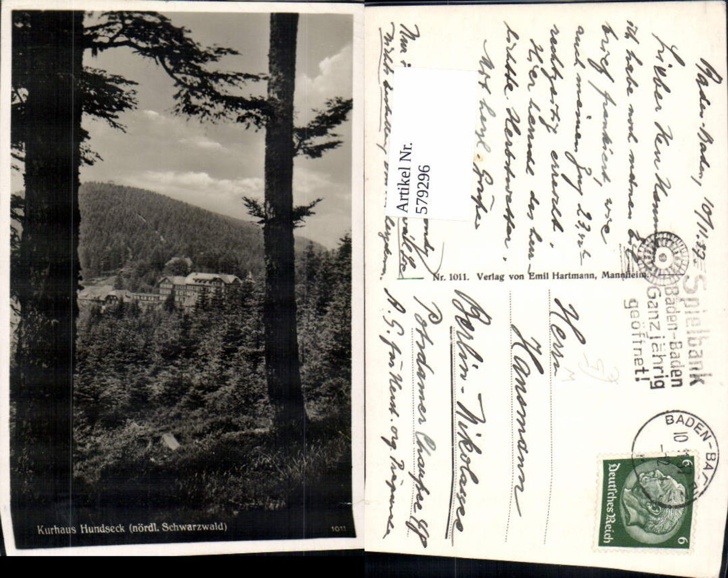 579296,Kurhaus Hundseck Schwarzwald Bühl Bühlertal Ottersweier