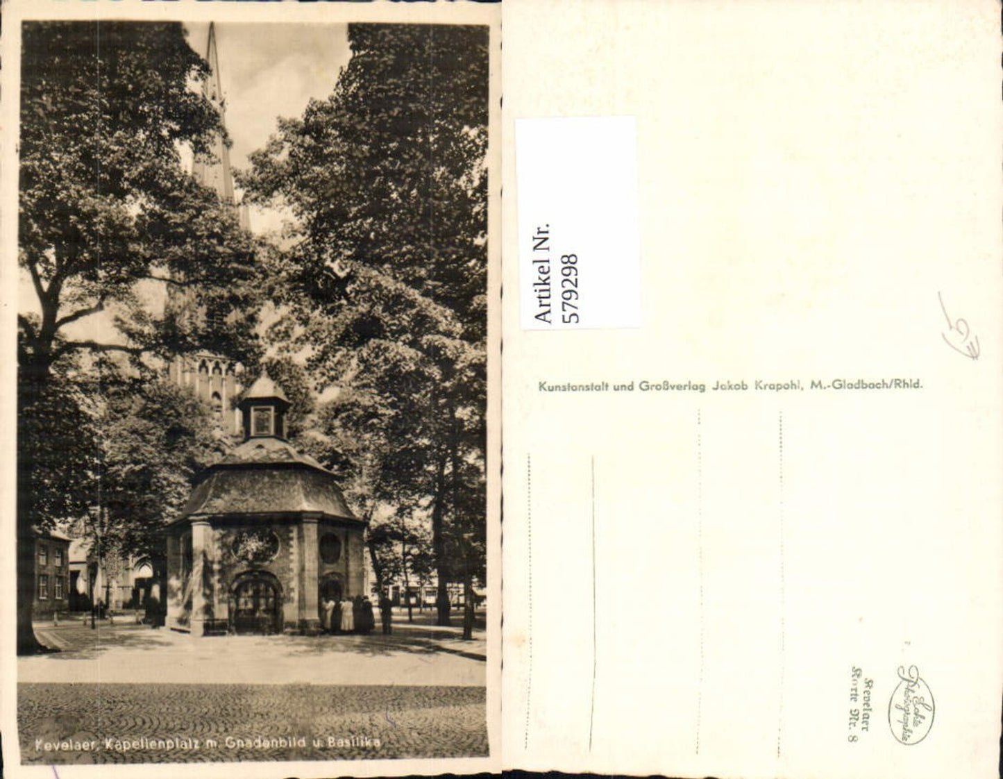 579298,Foto Ak Kevelaer Kapellenplatz m. Gnadenbild u. Basilika