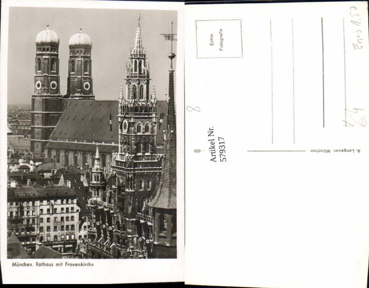 579317, Photo Ak Munich City Hall with Frauenkirche pub A. Lengauer