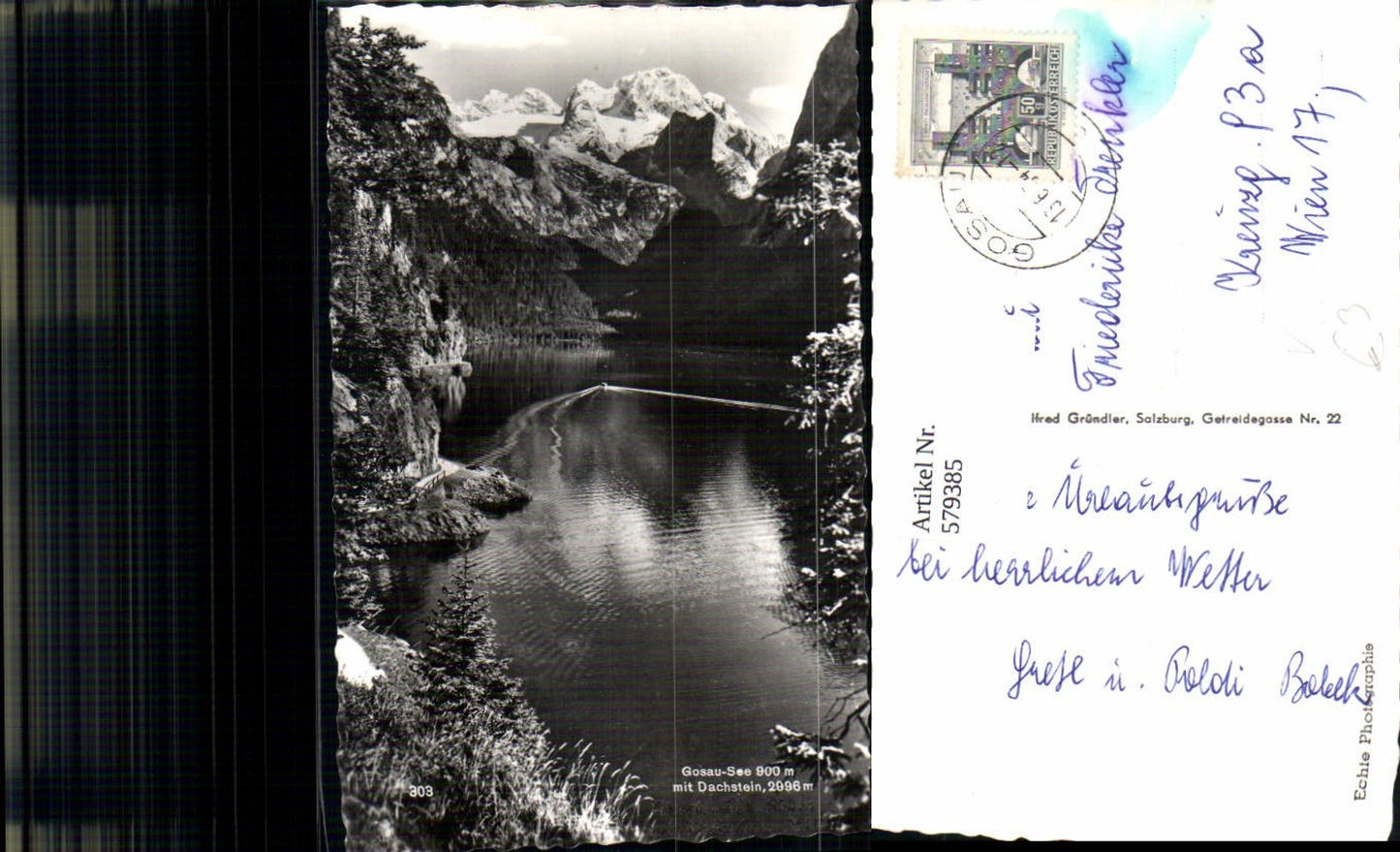579385,Foto Ak Gosausee m. Dachstein b. Gosau pub Cosy