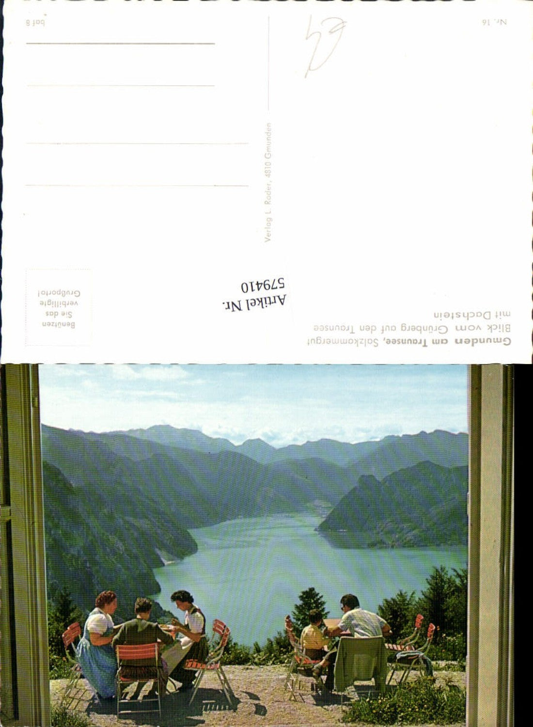 579410,Gmunden a. Traunsee Blick v. Grünberg a. d. Traunsee m. Dachstein