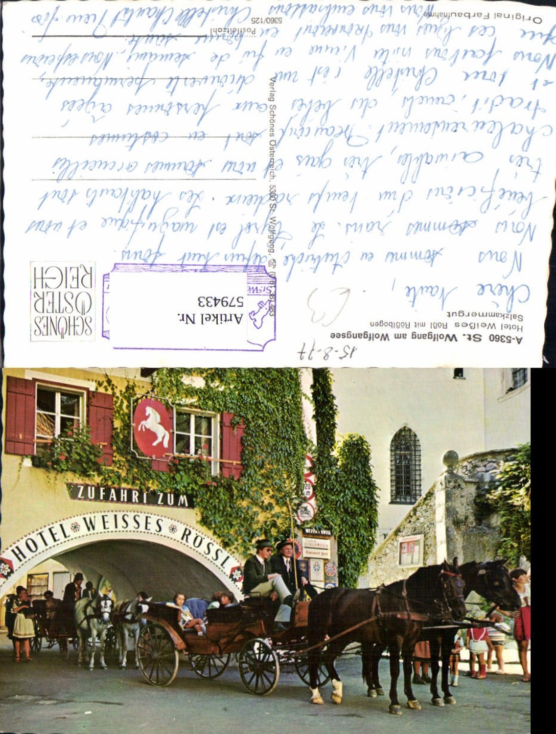 579433,St Wolfgang im Salzkammergut Hotel Weißes Rößl m. Rößlbogen Kutsche