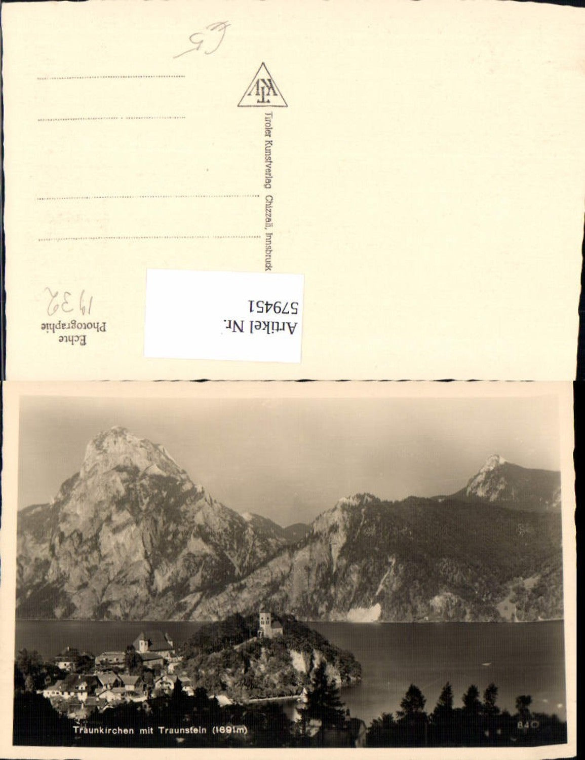 579451,Foto Ak Traunkirchen m. Traunstein