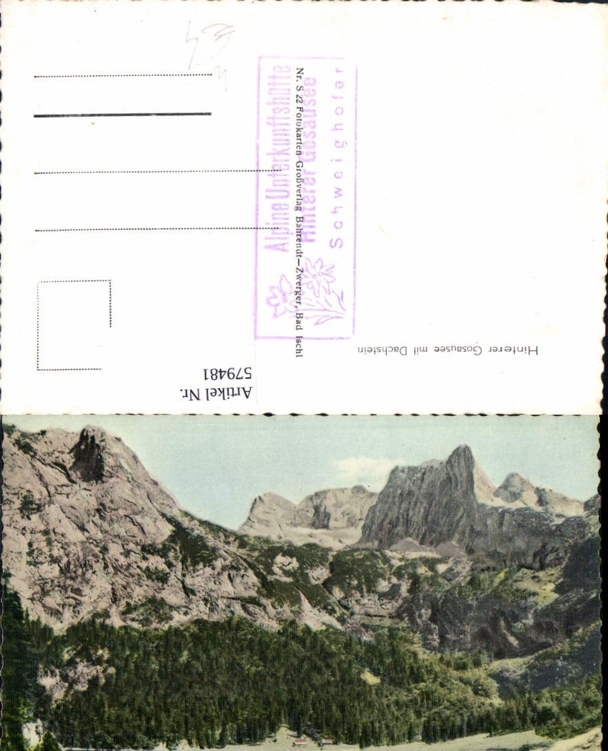 579481,Hinterer Gosausee m. Dachstein b. Gosau
