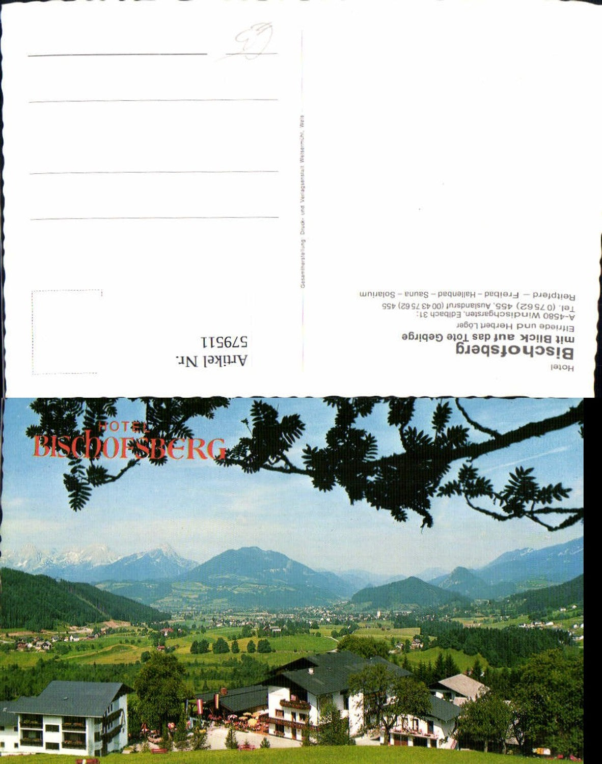 579511,Windischgarsten Hotel Bischofsberg m. Blick a. d. Tote Gebirge