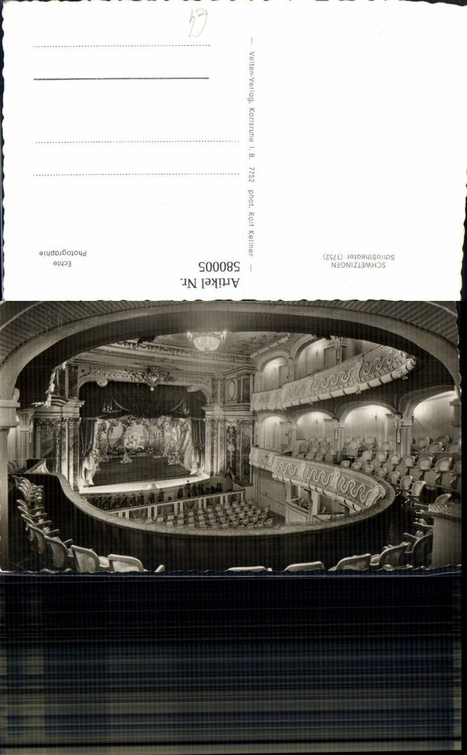 580005, Photo Ak Schwetzingen Rococo Theatre in the Palace Park Stage