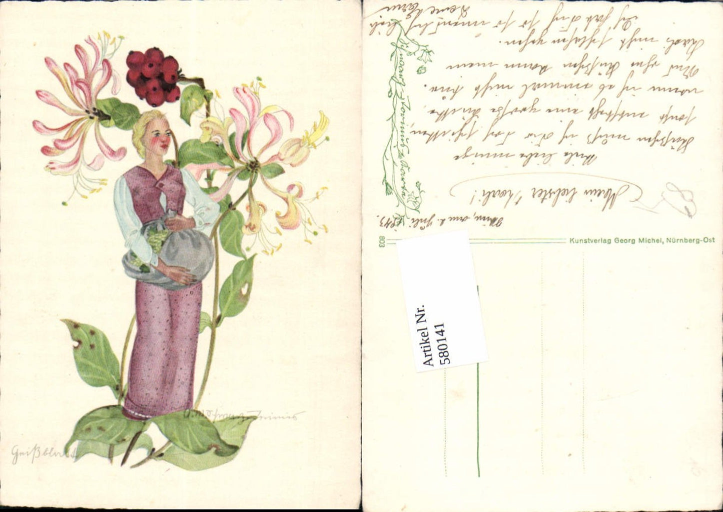 580141,Künstler AK Anna Maria Schwarz Torinus Karte Geißelblatt