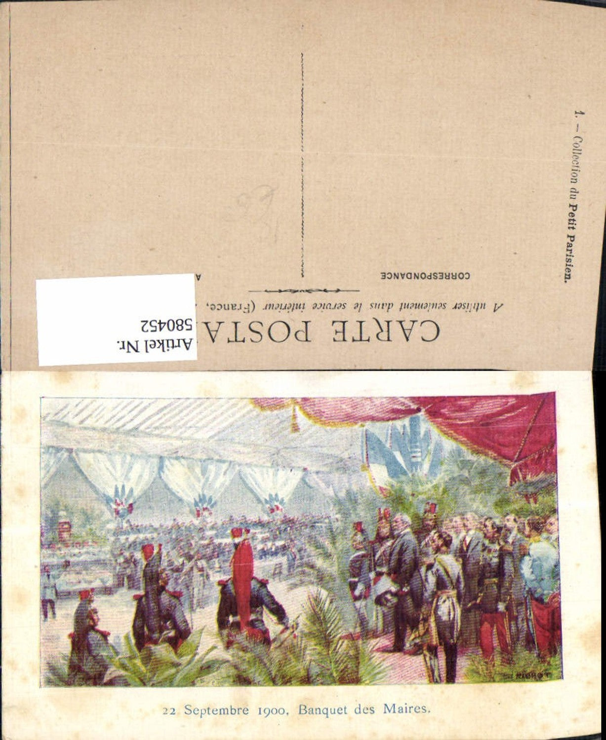 580452,Künstler Ak Banquet des Maires France 1900 19 Jhdt.