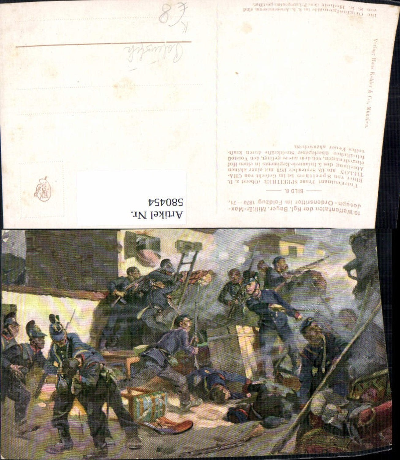 580454,Künstler Ak Kampf Unterleutnant Spreither Chaltillon 1870 19 Jhdt. Patriotik