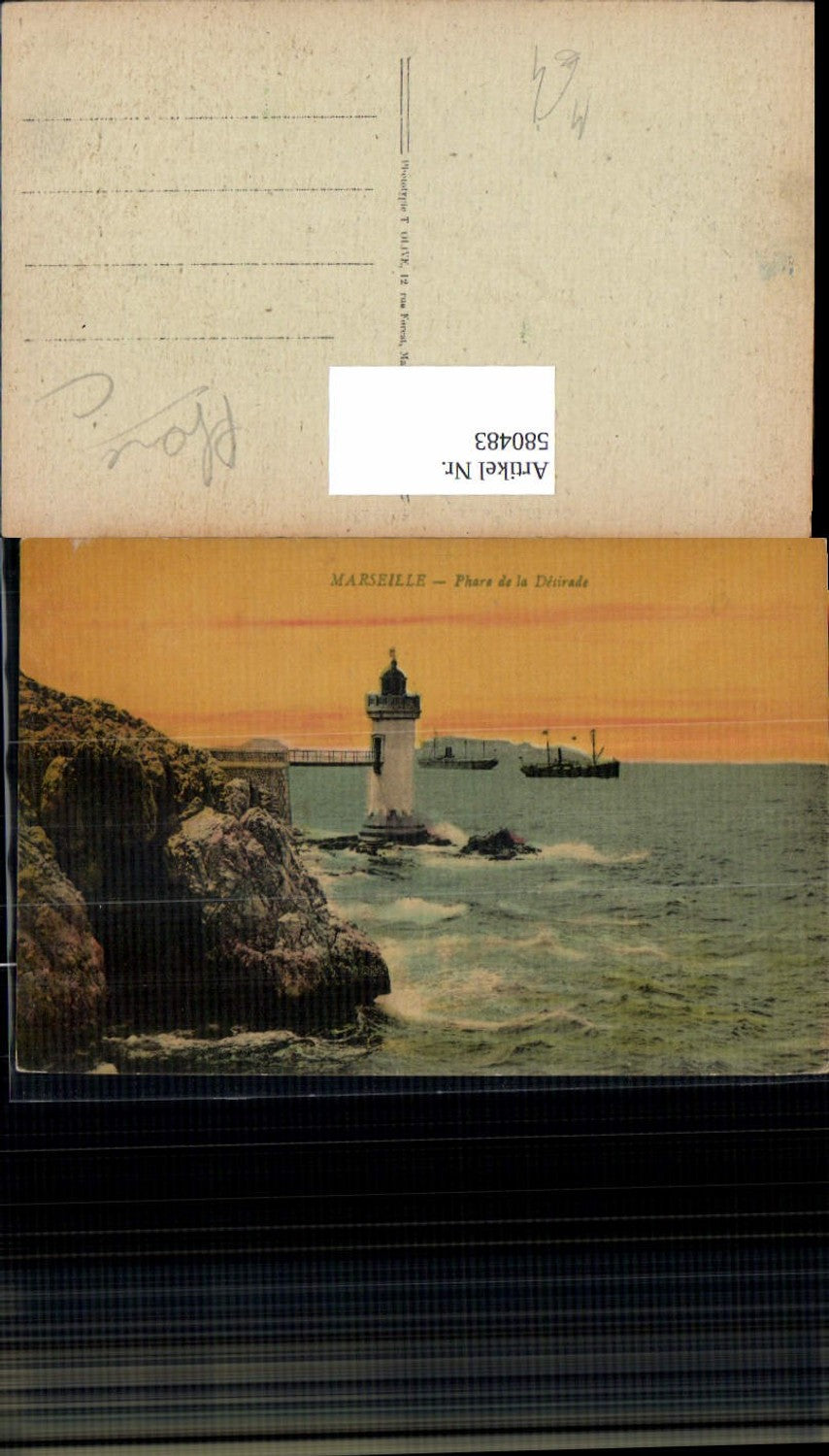 580483,Leuchtturm Marseille Phare de la Desirade Schiff Dampfer