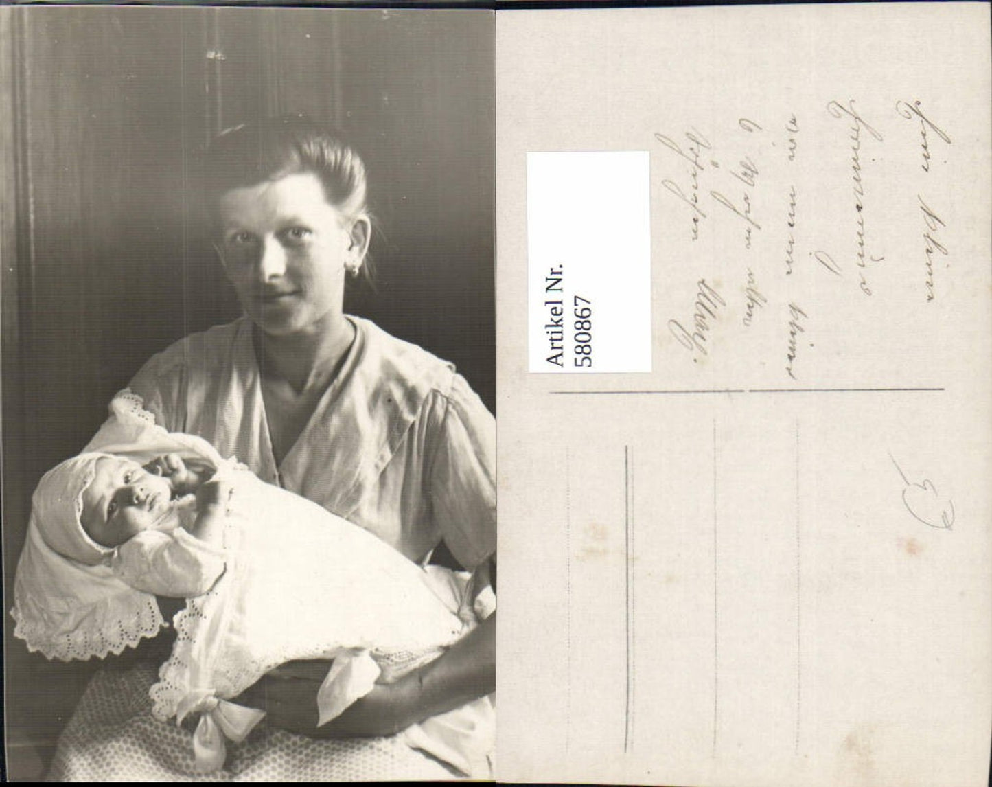 580867,Foto Ak Frau als Mutter Kind Kleinkind am Arm