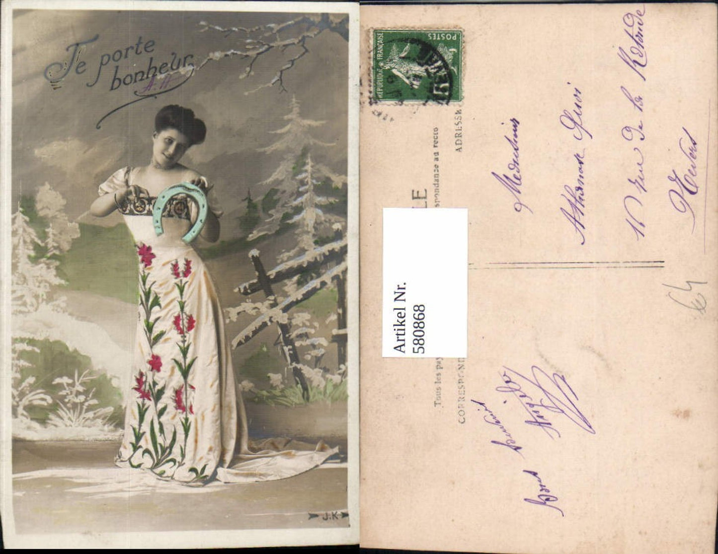 580868,Frau Kleid m. Hufeisen Neujahr